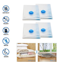 4Pcs Reusable Bags Compressed Bag Space Travel Saving Vacuum Storage Large- Housekeeping Organizers Air Vacuum Bag