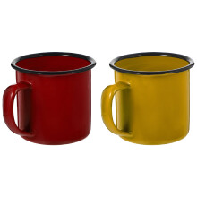 ACDANC 2 Pcs Colored Enamel Mug Water Cup Espresso Tin Tea Cups Vintage Backpack Travel