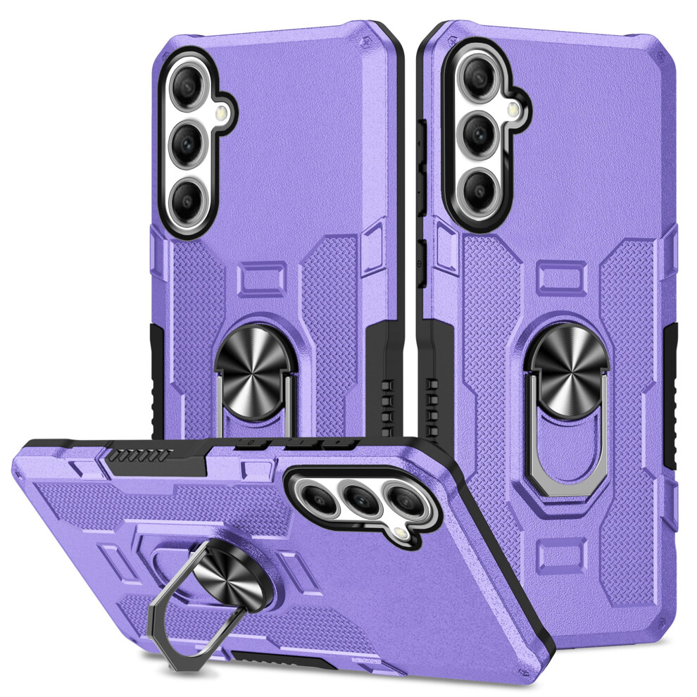 Rugged Defender Case For Samsung Galaxy S25 5G (6.2"), With Ring Holder, Kickstand, Anti-Fingerprint & Non-Slip Design Â Compatible With Purple 9193271810278