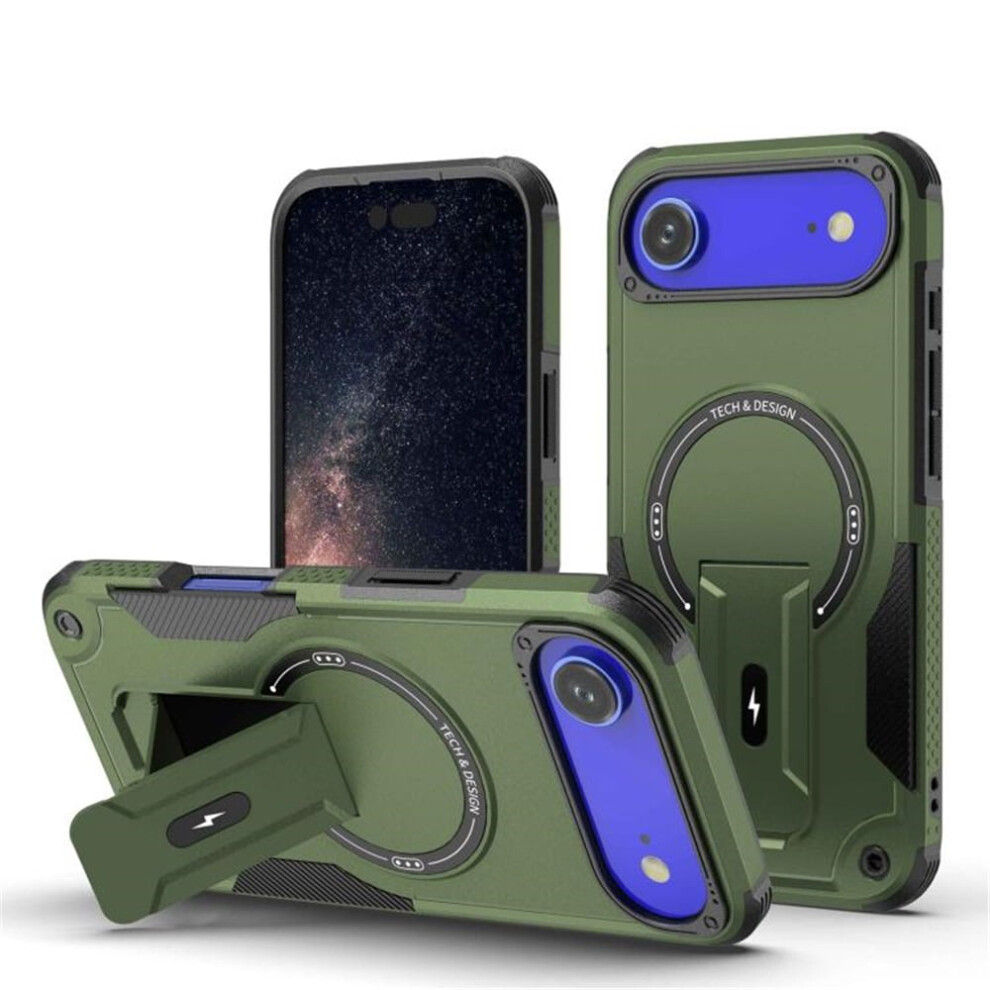 Magnetic Case For Iphone Air 6.5" – Magsafe Compatible, Invisible Kickstand, Rugged Shockproof, Green 9193271809791