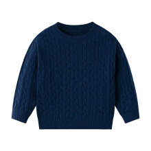 Baby Toddler Boys Sweater Girls Knit Pullover Sweatshirt Kids Long Sleeve Crew Neck Solid Casual Tops Navy 6-7 Years