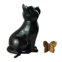 Kattenbeeldje, dierenbeeldje van hars, perfect voor buiten, balkon, gazon, kattenliefhebbers en tuinliefhebbers.