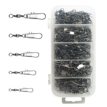 200Pcs High Carbon Steel Fishing Barrels Swivels Fishing Barrels Line Connectors Accessorys for Saltwater Freshwaters