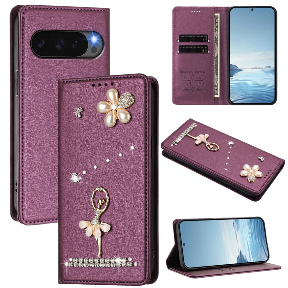 Violet Ballet Girl Flip Wallet Case For Google Pixel 10 And 9130661379663