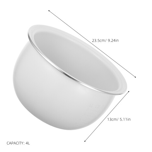 White Ceramic Rice Cooker Inner Pot Stainless Steel Liner 1