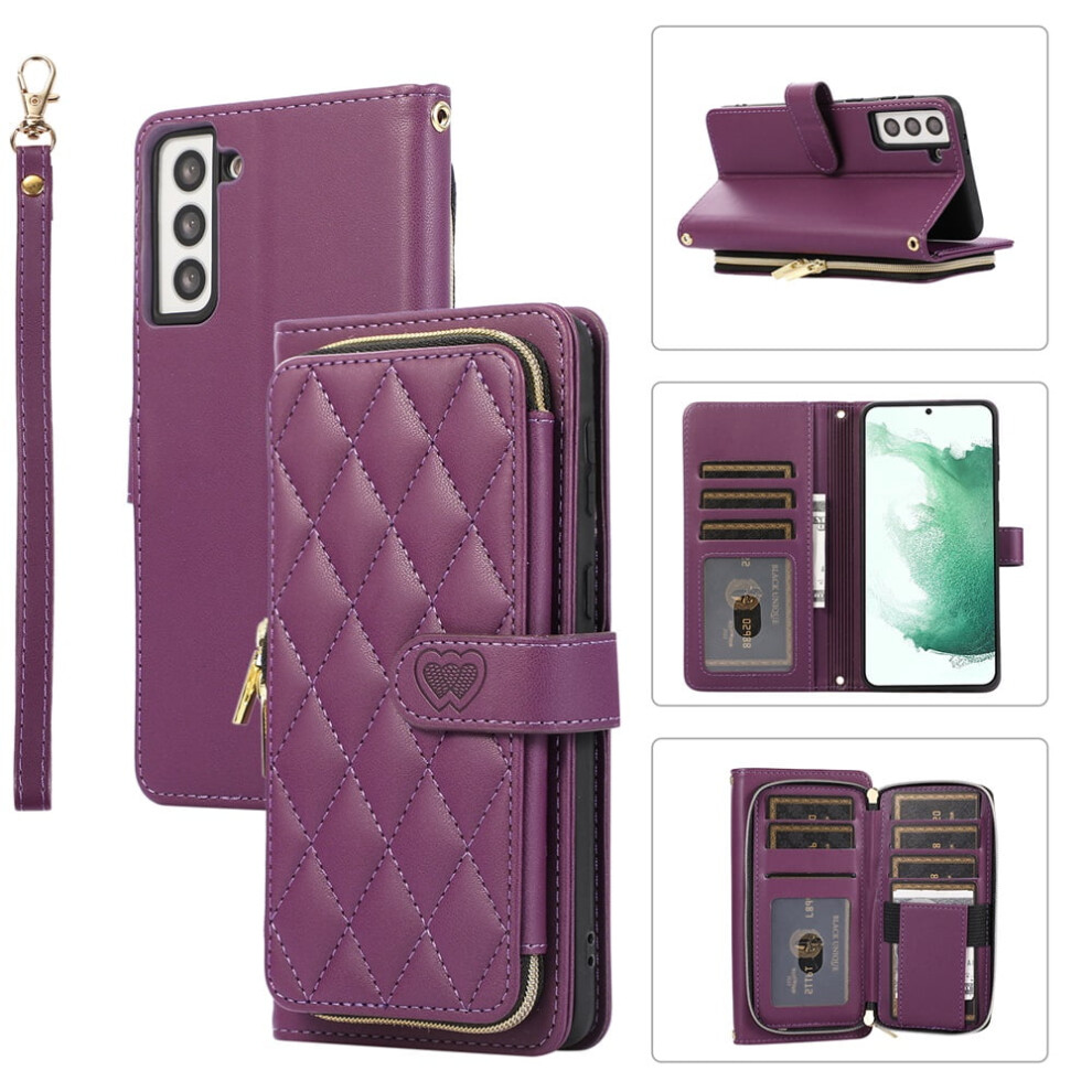 Leather Wallet Case For Samsung Galaxy S22+ 5G With Wrist 9130661378741