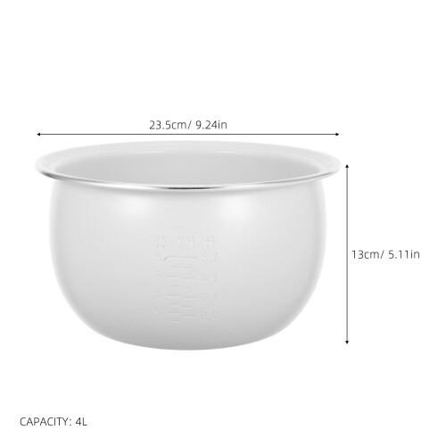 White Ceramic Rice Cooker Inner Pot Stainless Steel Liner 2