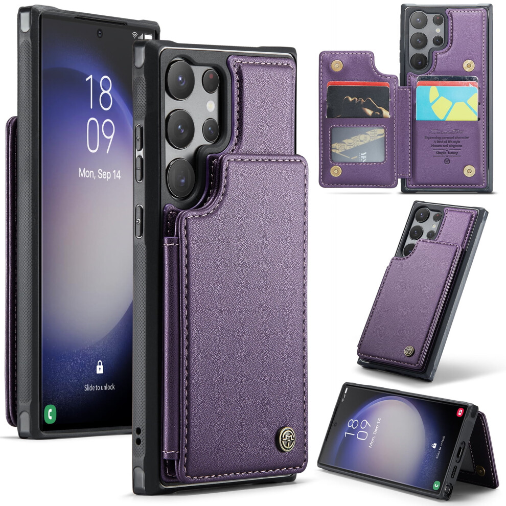 Caseme Leather Case For Compatible With Samsung S23 Ultra Â Rfid Wallet, Magnetic Clasp, Kickstand, Shockproof 9418476668890