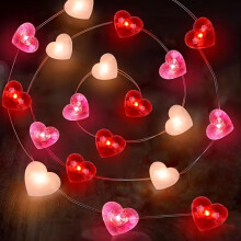 Valentine's Day Heart Shaped String Lights Red Pink White Heart Shaped LED String Lights Wedding Party Valentine's Day Decorative Lights
