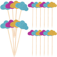 ETEREAUTY Cloud Cupcake Toppers Cake Toppers Assorted Color 20PCS