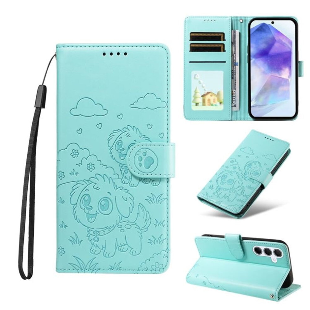 Rfid-Blocking Leather Flip Case With Wallet & Stand For Samsung Galaxy A35 5G Â Green 9193271807162