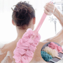 Long Handle Bath Brush with Soft Mesh Back for Gentle Exfoliation and Deep Cleansing Ideal for Sensitive Skin and Daily Shower Routine Topliu