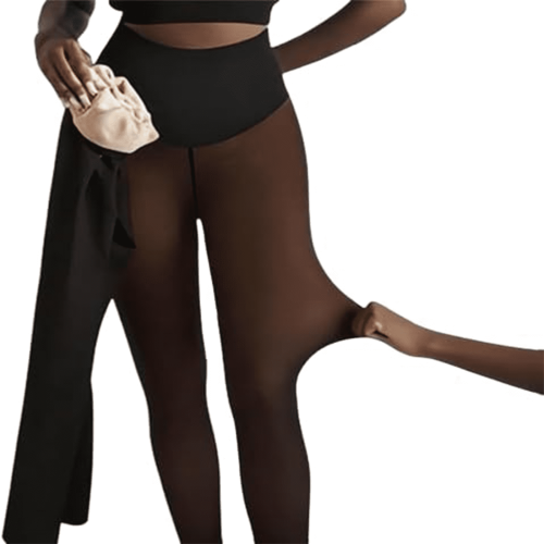 Women's Fleece-Lined Seamless Tights Coffee