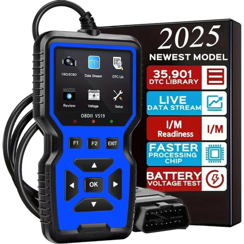 OBD2 Scanner for 1996+ Cars – Check Engine Light, Code Read/Reset, Data Stream, I/M Readiness, Modes 6 & 8, compatible with all OBD2 vehicles