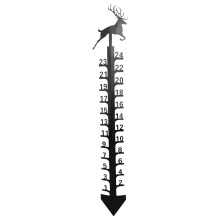 Black 24-Inch Snow Gauge For Outdoor Garden Decor Metal Material With Measurements