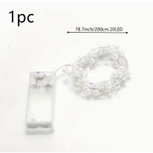1 set of pearl shaped LED string lights for bedroom, wedding, Christmas, holiday decoration, powered by battery box (no batteries)
