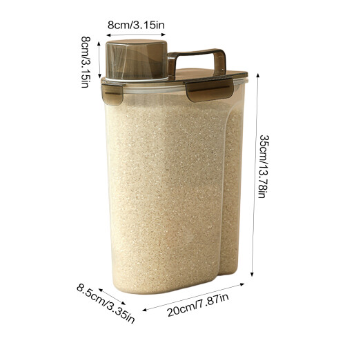 (Through Ash) Récipient Riz 5L Étanche Céréales Farine 2