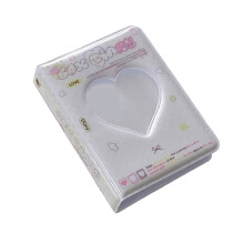 3Inch Small Card Album with Heart Hollowed and 40 Pocket Photocard Holders Binder for Korean Idol Fan and Memory Records