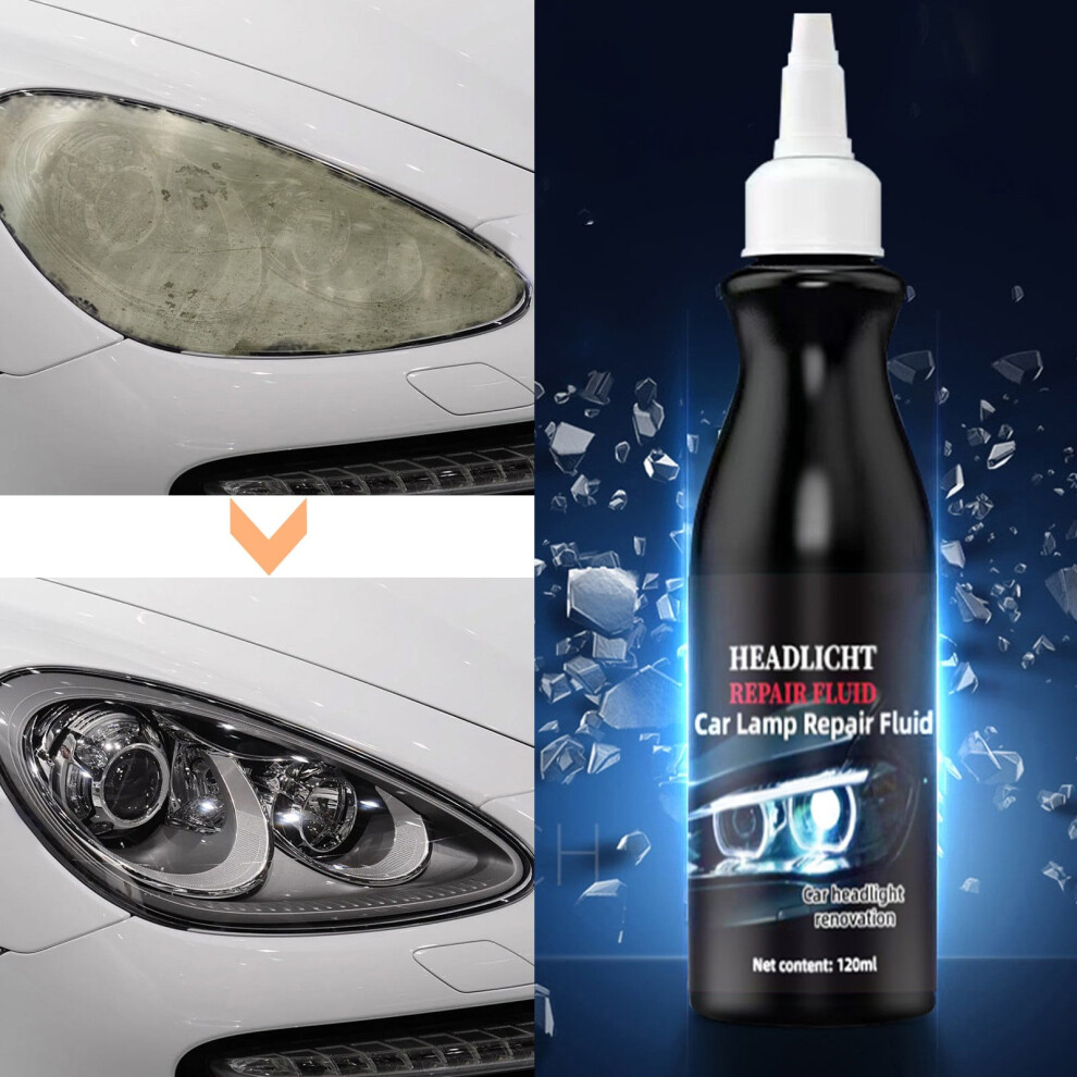 Auto Headlight Restoration Kit Â Polishes Scratches, Removes Ing & Oxidation, Improves Visibility | 120Ml | Compatible With All Car Headlamps Yellow 9130661901659