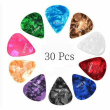 30 Pcs Abstract Guitar Picks (0.5/0.75/1mm), Compatible with Bass, Electric & Acoustic Guitars