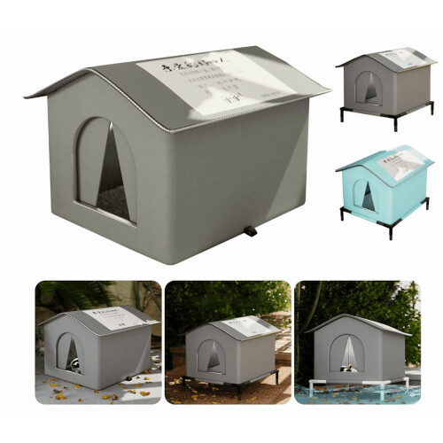 Outdoor cat shelter gray medium