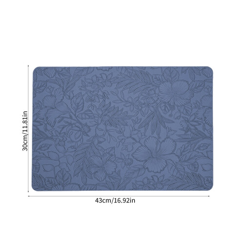 Washable heat-resistant placemats blue 4-pack