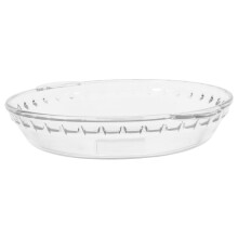 Pretyzoom Baking Tray Glass Pie Pan Transparent Non Stick For Cooking 1Pcs