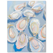 Blue Pastel Oyster Shell Canvas Wall Art, Coastal Beachy Poster 1218in, Unframed – Perfect for Dining Room & Kitchen