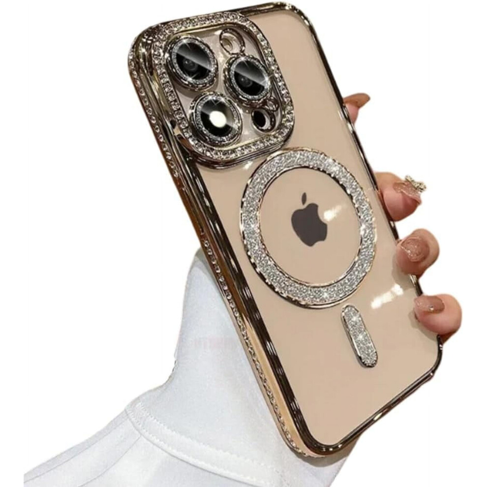 Iphone Case Glitter Diamond Electroplated For Iphone 14 Gold 9180435665188