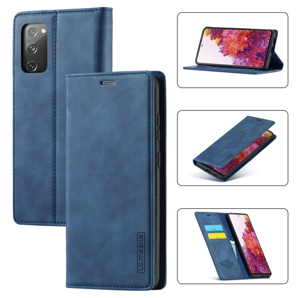 Leather Flip Wallet Case For Samsung Galaxy S20 Fe 5G Blue 9180435664433