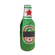 Dog Squeaky Toy Beer Bottle Shape Soft Plush 1 PC