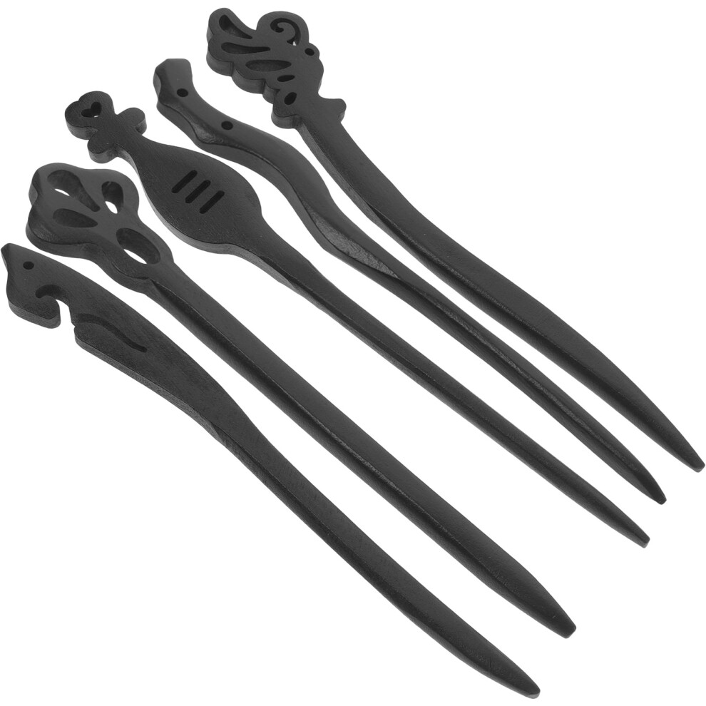 Chinese Hair Sticks Wooden Retro Buns Accessories 5 pcs