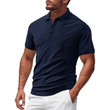 Men's Polo Shirts Short Sleeve Soft Cotton Pique T-Shirts 3 Buttons Classic Fit Casual Performance Golf Shirts