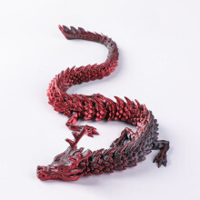 Black Red 3D Printed Dragon Figurine 30cm