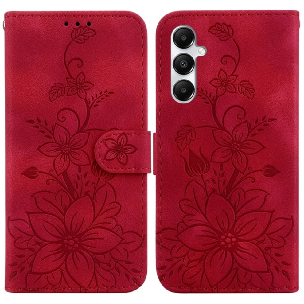 Pu Leather Flip Wallet Case With Magnetic Closure & Card Slots, Compatible With Samsung Galaxy A05s 6.7" Red 9170372113408