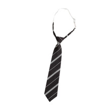 Boys Tie Striped Zipper Tie for Boys Pre-tied Adjustable Neckties for School Uniforms Wedding Graduation Black Free Size