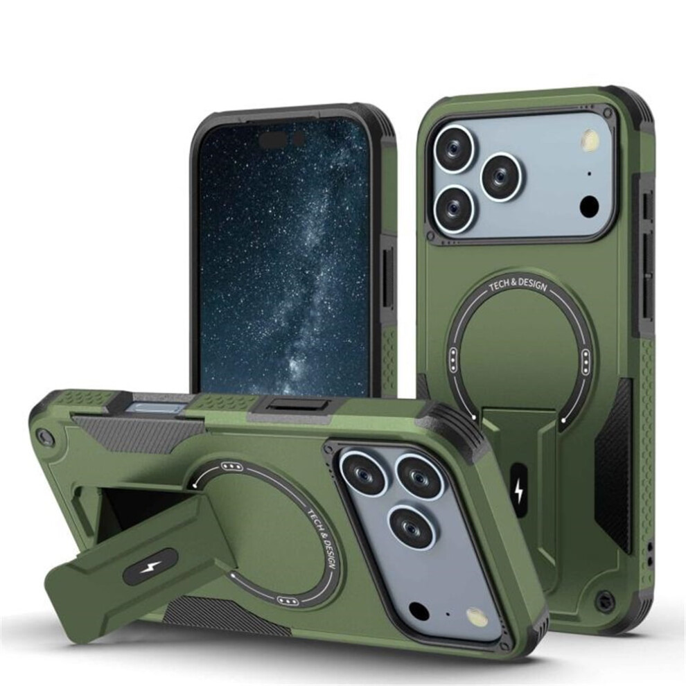Magnetic Case For Iphone 17 Pro Max 6.9" Â Magsafe Compatible, Invisible Kickstand, Rugged Shockproof, Green 9130661905299
