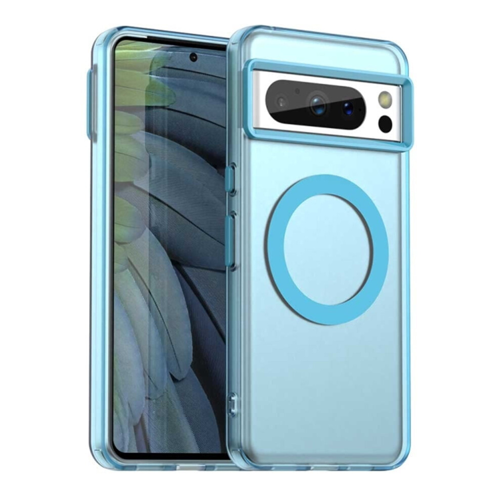 Cute Candy Magsafe-Compatible Slim Shockproof Case For Google Pixel 8 Pro 6.7" Blue 9170372115013