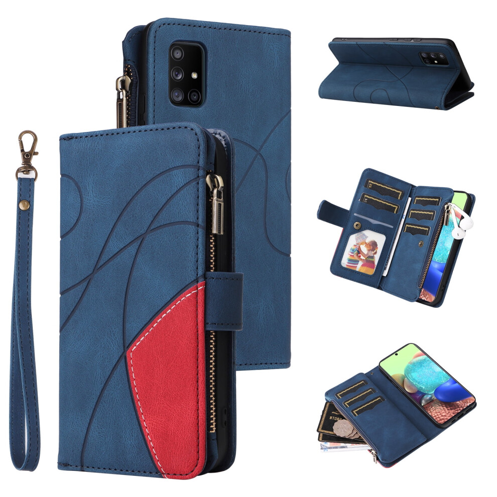 Samsung Galaxy A71 5G Wallet Case Pu Leather With Blue 9180435667069