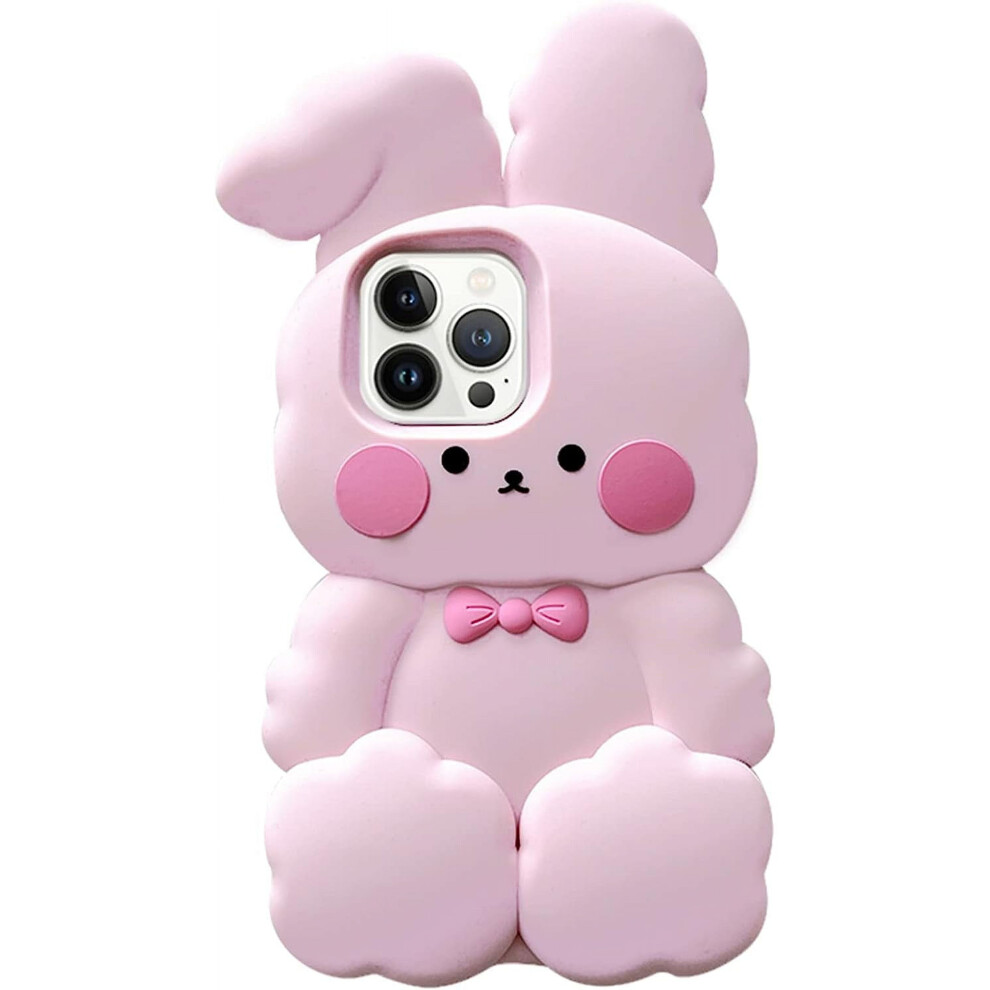 3D Silicone Rabbit Phone Case For Iphone 13 Pro Â Retro, Soft, Thick Protective Bumper Cover For Women & Girls 9170372114351