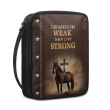 Horse Cross Print Bible Case for Men & Women – Waterproof, Sturdy Carrying Bag with Handle, Compatible with Large Bibles