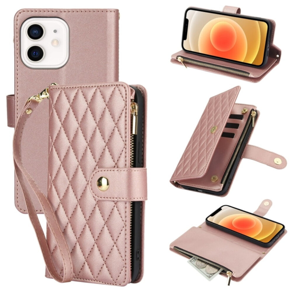 Rfid Blocking Flip Wallet Case For Iphone 12 Rose Gold 9180435665799