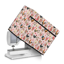 Floral Quilted Chicken Sewing Machine Cover with Storage Pocket & Handle – Compatible with Most Machines
