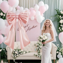2026 New 2pcs Giant Pink Bow Wall Decor – Compatible with Pink Room, Wedding & Birthday Party