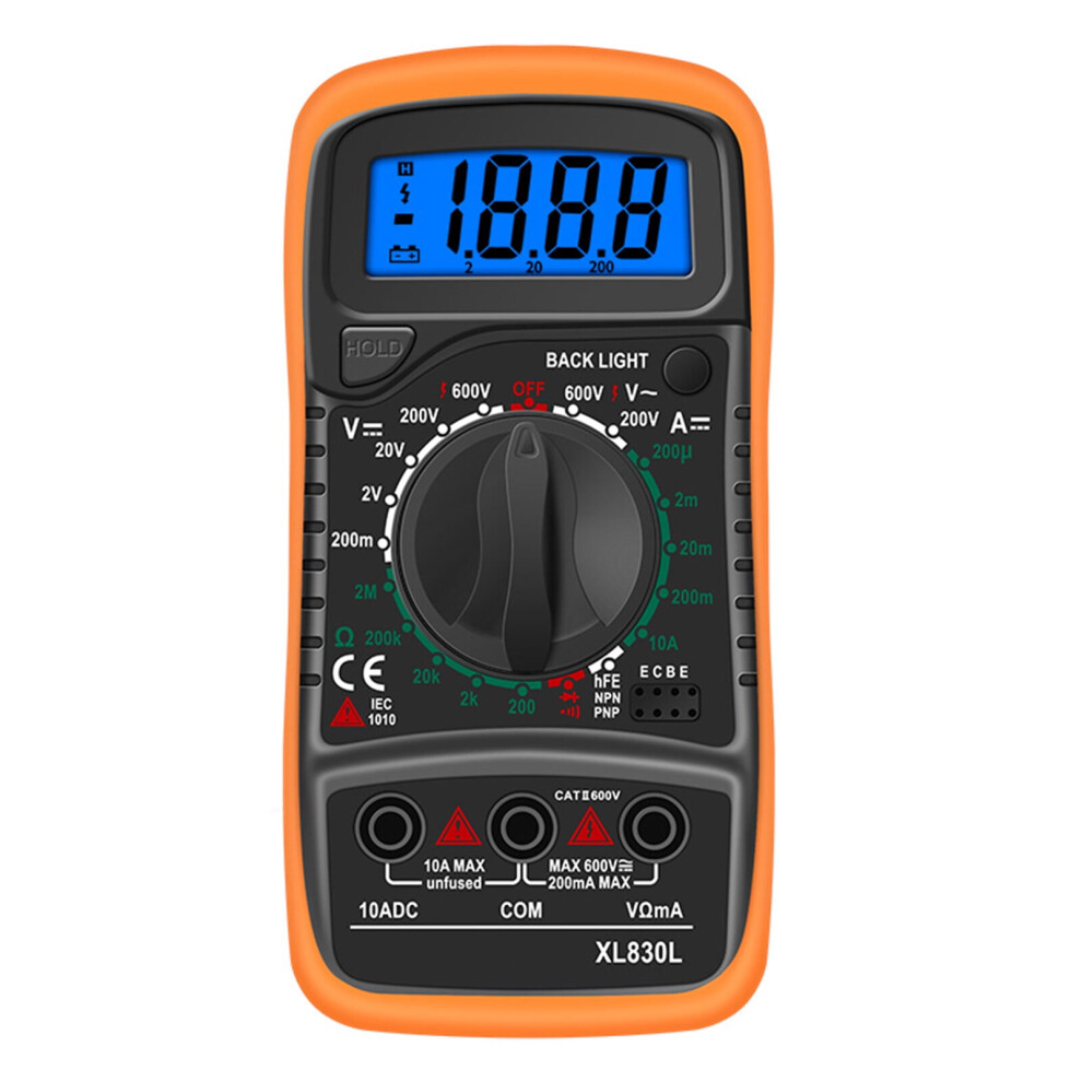 Xl830l Handheld Digital Multimeter Lcd Backlight Portable Ac/Dc Voltmeter Dc Ammeter Ohm Voltage Resistance Tester High Precision Universal Tester 9170372117000