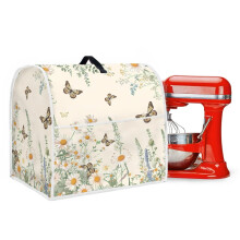 Housse de protection pour robot pâtissier à motif papillon et marguerite, avec poignée, compatible avec les modèles de 6 à 8 litres, lavable et