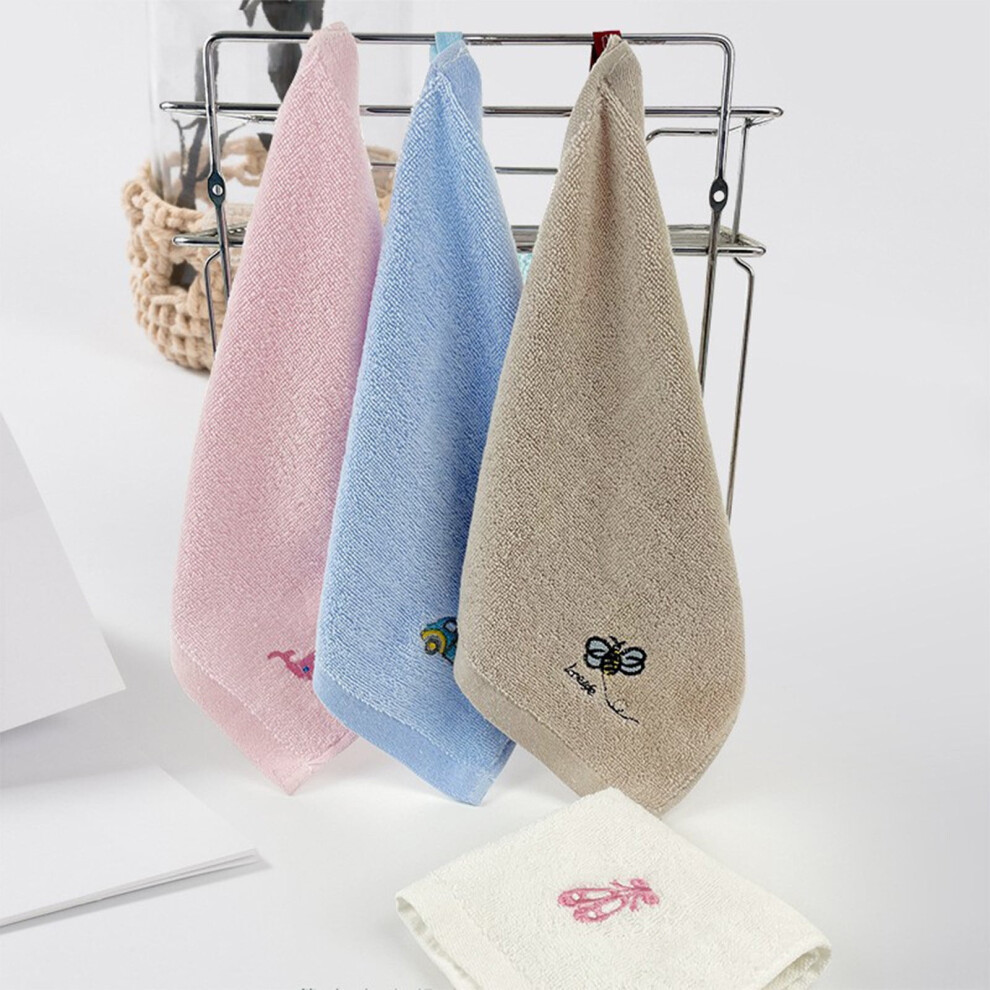 4Pcs Cotton Embroidered Baby Towels, Soft Washcloths for Newborns & Toddlers, Gentle Face/Hand Wipes, Drool Bibs – Compatible with Early Childhood