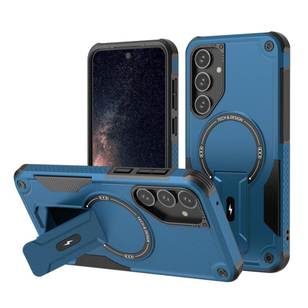 Samsung Galaxy A55 5G 6.6" Case – Magsafe Compatible, Built-In Stand, Military-Grade Shockproof Tpu Cover, Blue 9165521616176