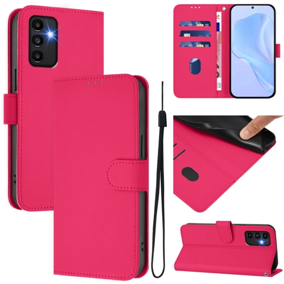 Wallet Case Compatible With Samsung Galaxy A13 4G Â Pu Leather Magnetic Flip Folio, 3-Card Slot & Wrist Strap, Rose Red 9165521617746