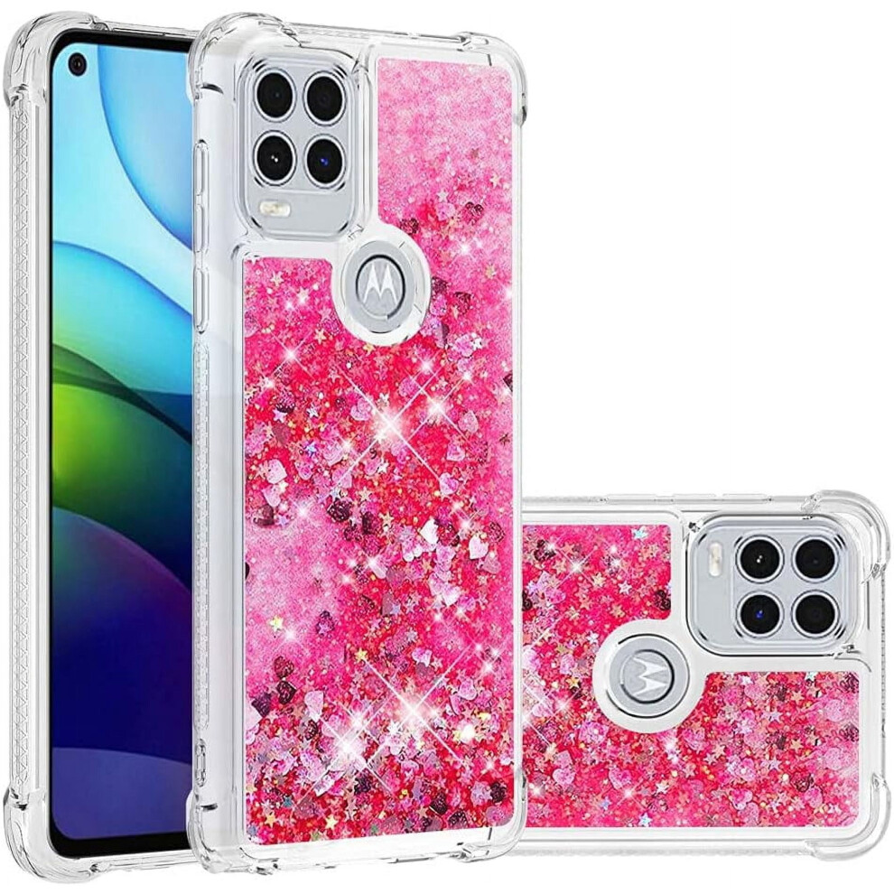 Compatible With Motorola Moto G Stylus 5G Â Glitter Liquid Quicksand Clear Shockproof Tpu Case, Love Pink 9165521618118